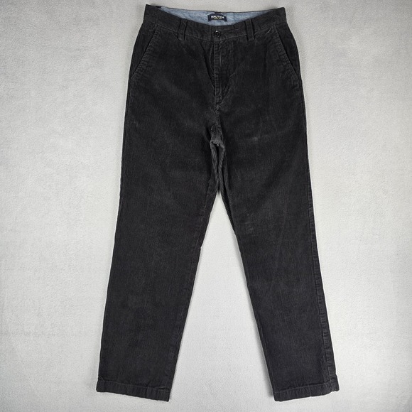 Nautica Corduroy Pants Mens 30x30 Black The Deck Pant Classic Fit Casual Chino‎ - Picture 2 of 14